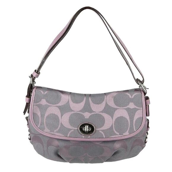 Coach Handbags - Genuine Canvas Coach Handbag - Lilac Purple with COA